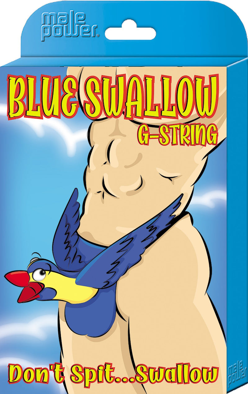 Male Power Blue Swallow G-String - One Size - Blue