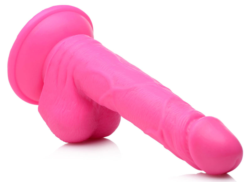 XR Brands Pop Pecker 6.5 Inch Dildo With Balls - Pink
