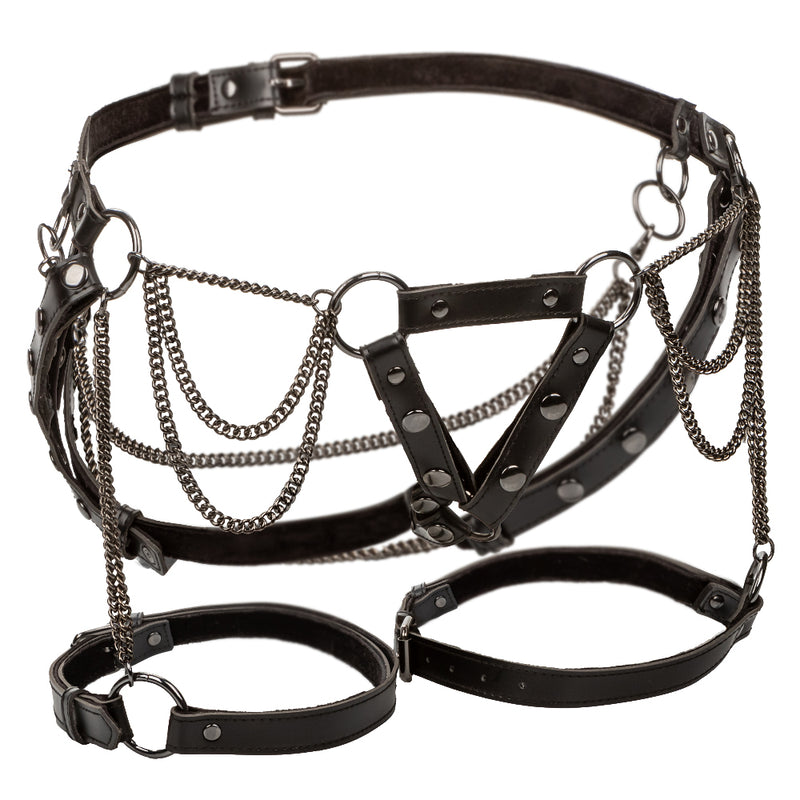CalExotics Euphoria Collection Thigh Harness With Chains - Black