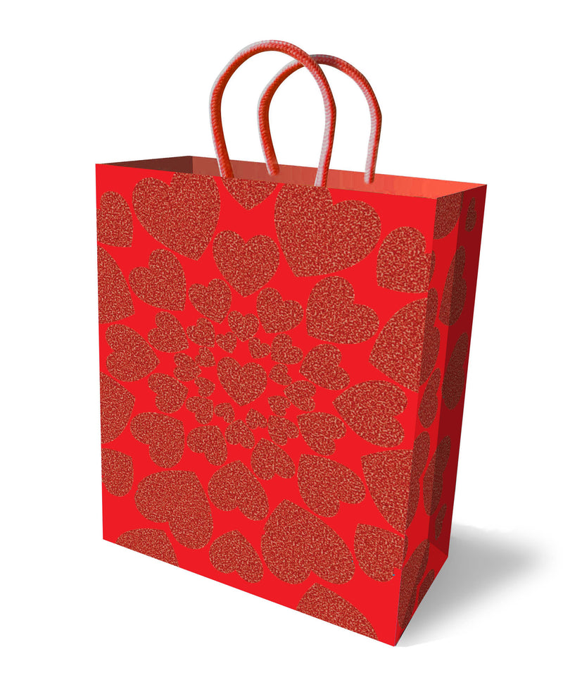 Little Genie Glitter Heart Gift Bag - Red
