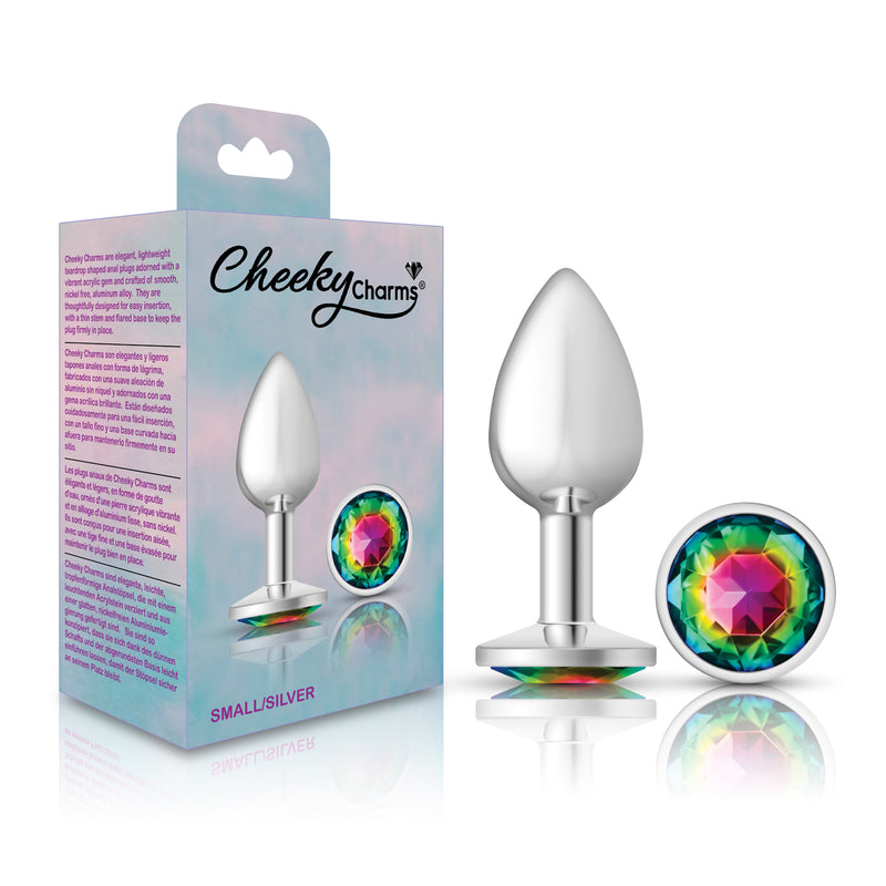 Viben Rainbow Round Gem Silver Metal Plug - Sm