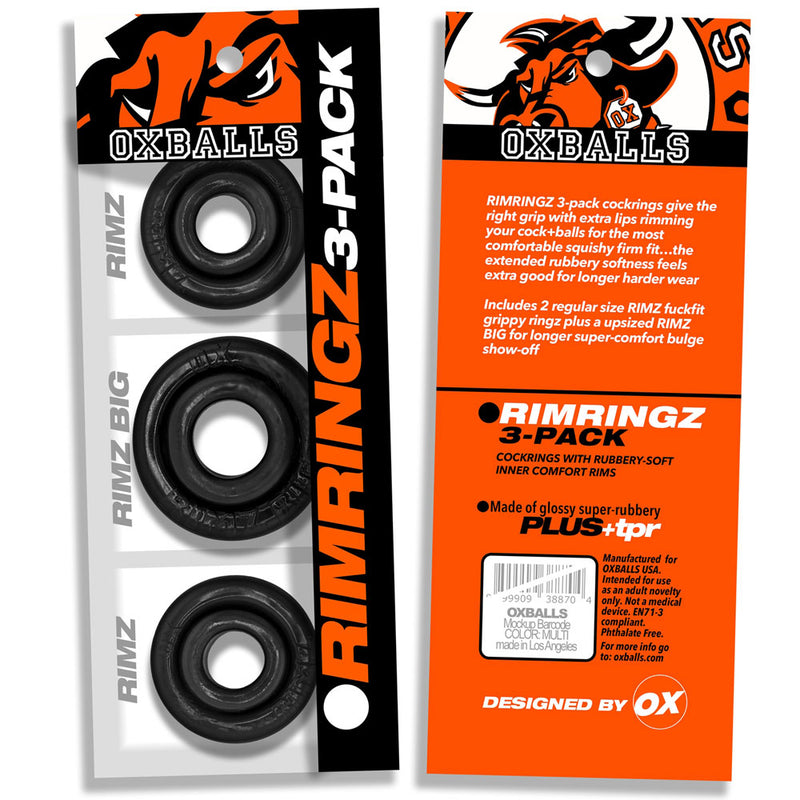Oxballs RimringzMulti Size 3 Pack- Black