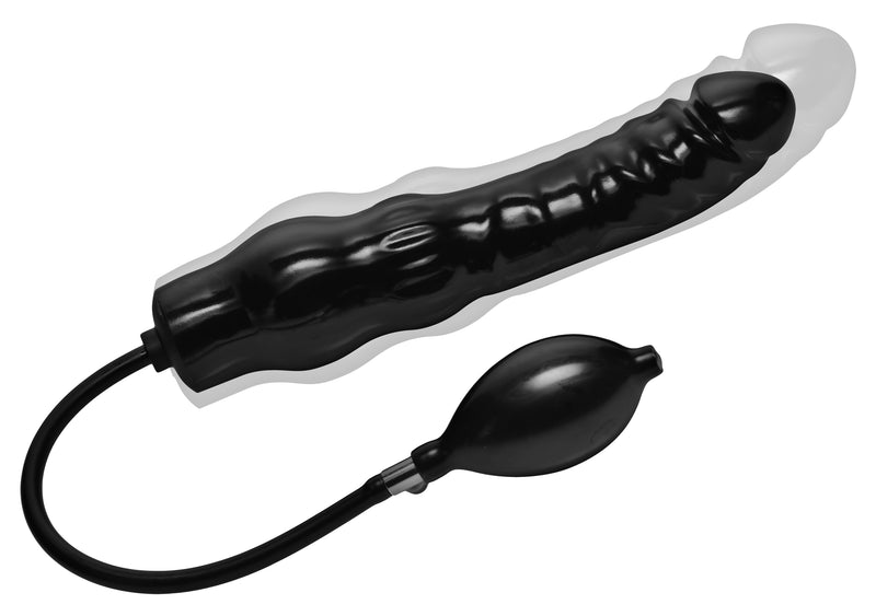 XR Brands Inflatable 11 Inch Super Dong - Black