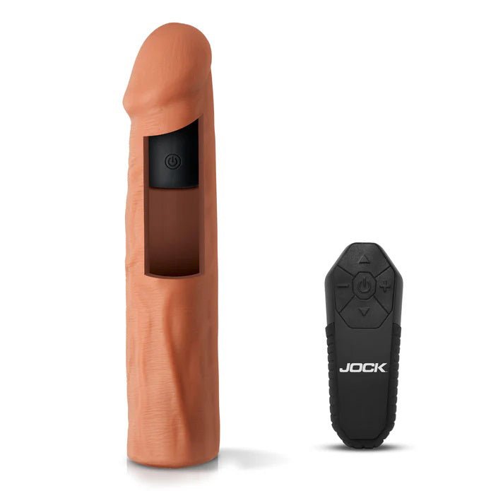 Curve Toys Jock Vibrating Penis Extension with Remote - Medium