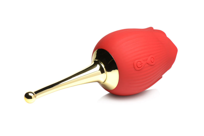 XR Brands Bloomgasm Flutter Rose Sucking Rose with Butterfly Teaser - Red