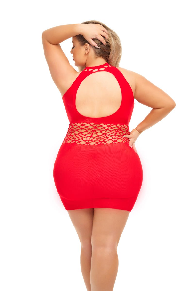 Pink Lipstick Rich B Phase Dress - Queen Size - Red