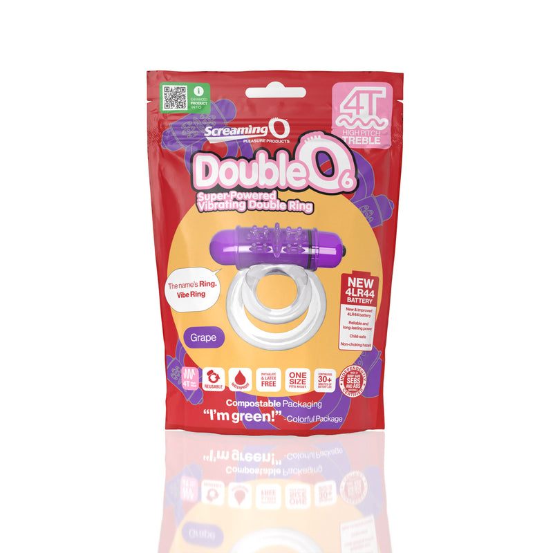 Screaming O Screaming O 4t - Double O 6 Super Powered Vibrating Double Ring - Grape