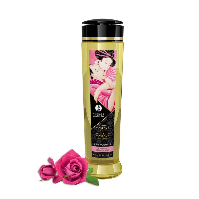 Shunga Massage Oils - Aphrodisia - 8 Fl. Oz. Rose Petals