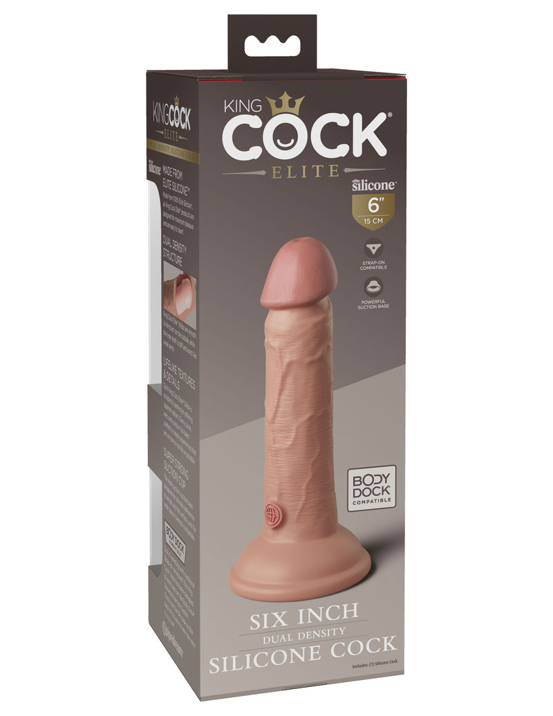 Pipedream King Cock Elite 6 Inch Silicone Dual Density Cock - Light
