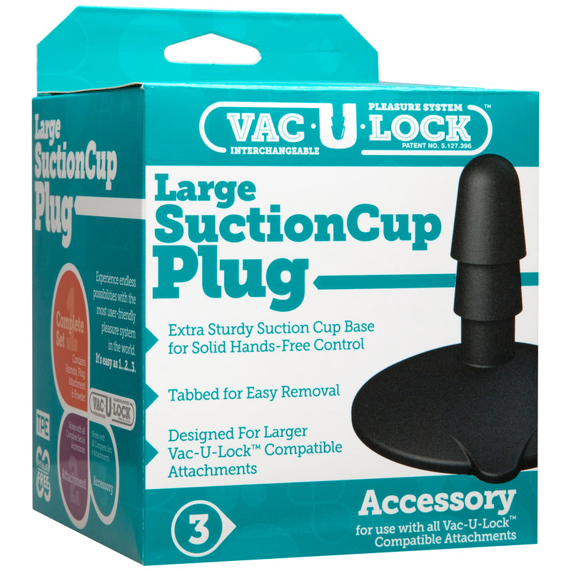 Doc Johnson Vac-U-Lock Large Black Suction Cup Plug
