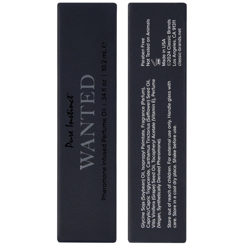 Classic Brands Pure Instinct Pheromone Perfume Oil Wanted 10ml 0.34oz