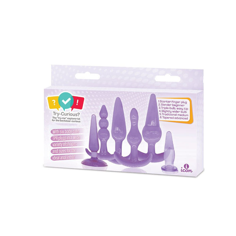 Icon Brands Try Curious Anal Plug Kit - Purple