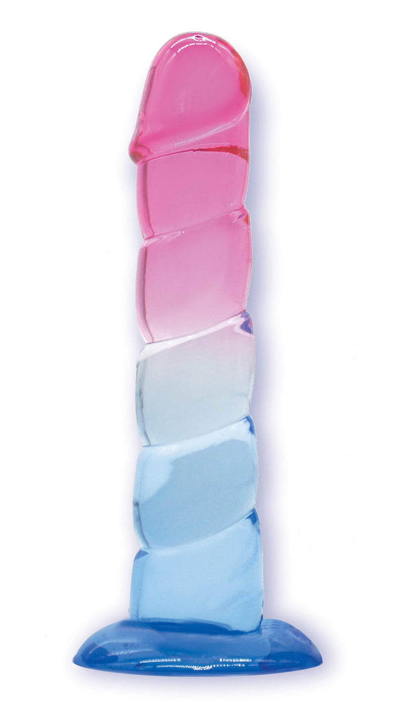 Icon Brands Shades, 7.5" Swirl Jelly Tpr Gradient Dong - Pink and Blue