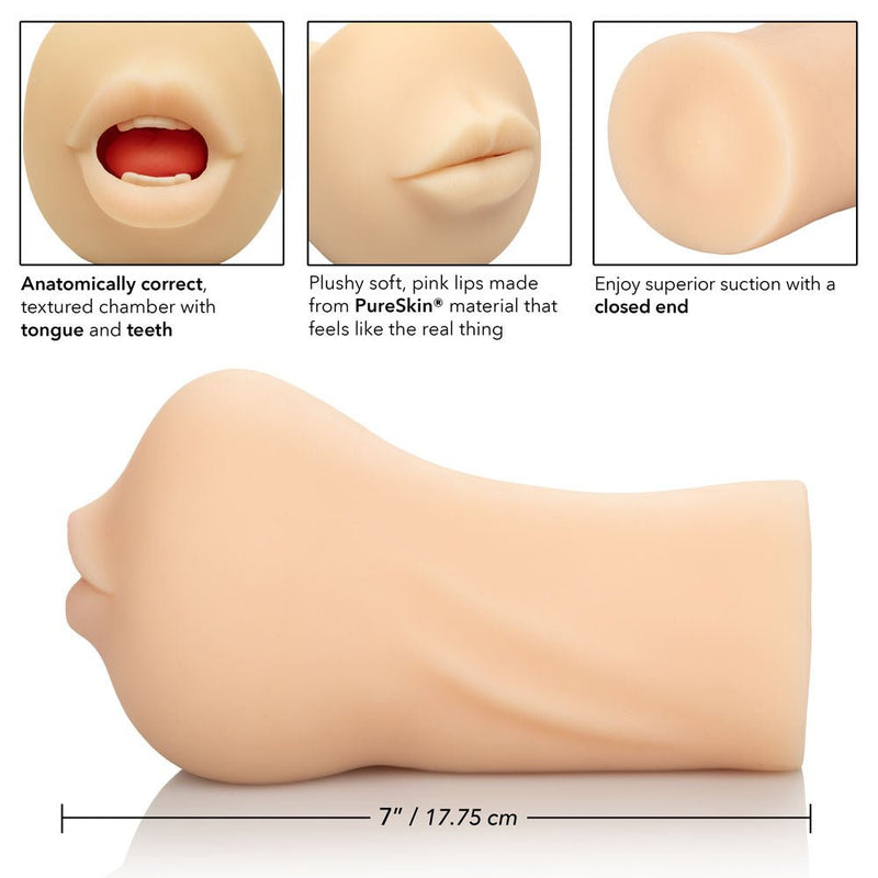 CalExotics Stroke It Mouth - Ivory - Stroker Masturbator - Realistic Pocket Pussy