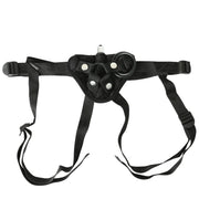 "Vibrating Black Velvet Strap On SS690-01"