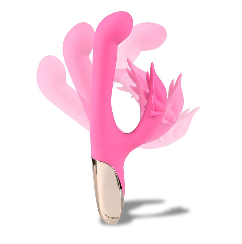 Maia Toys Maui 420 Series - Dual Motor G-Spot Pot Leaf - Rechargeable Vibrator - Pink