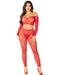"Red 2pc Croptop and Footless Tights - Os Tights - Os LA-89337REDOS"