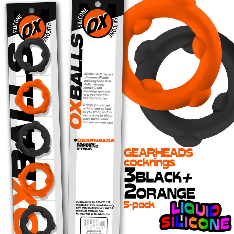 Oxballs Gearheads 5 Pack Spinner Rings - Orange Black