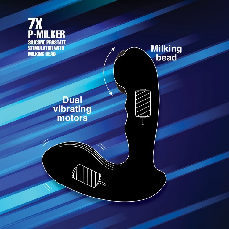 XR Brands 7x P-Milker Silicone Prostate Stimulator With Milking Bead