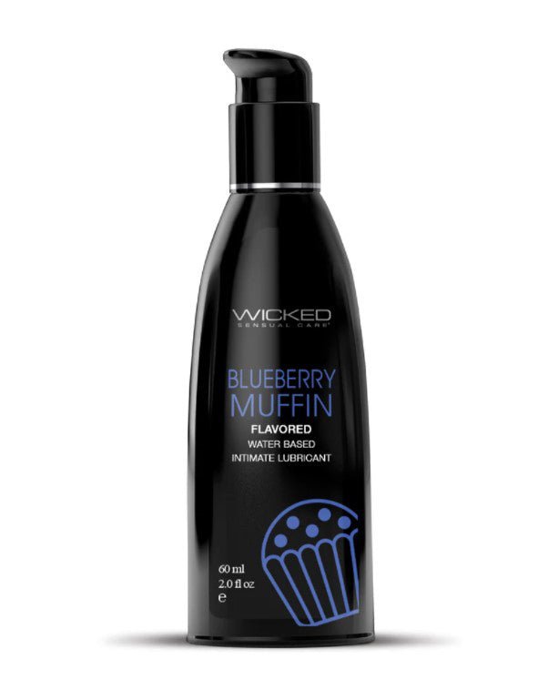 Wicked Sensual Care Aqua Blueberry Muffin Flavored Water Based Intimate Lubricant - 2 Fl. Oz.