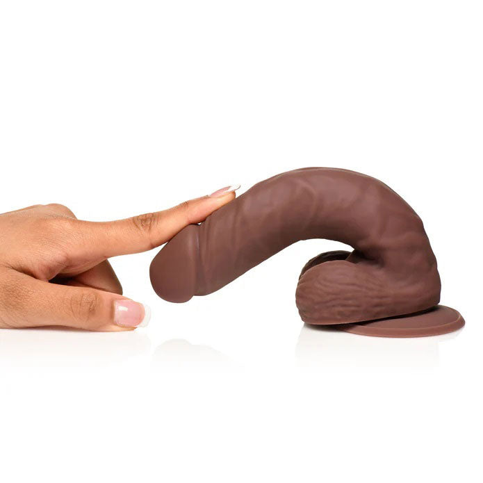 Curve Toys Easy Riders 7" Silicone Dildo With Balls - Dark