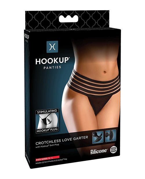 Hookup Panties Crotchless Love Garter (Size: S-L)