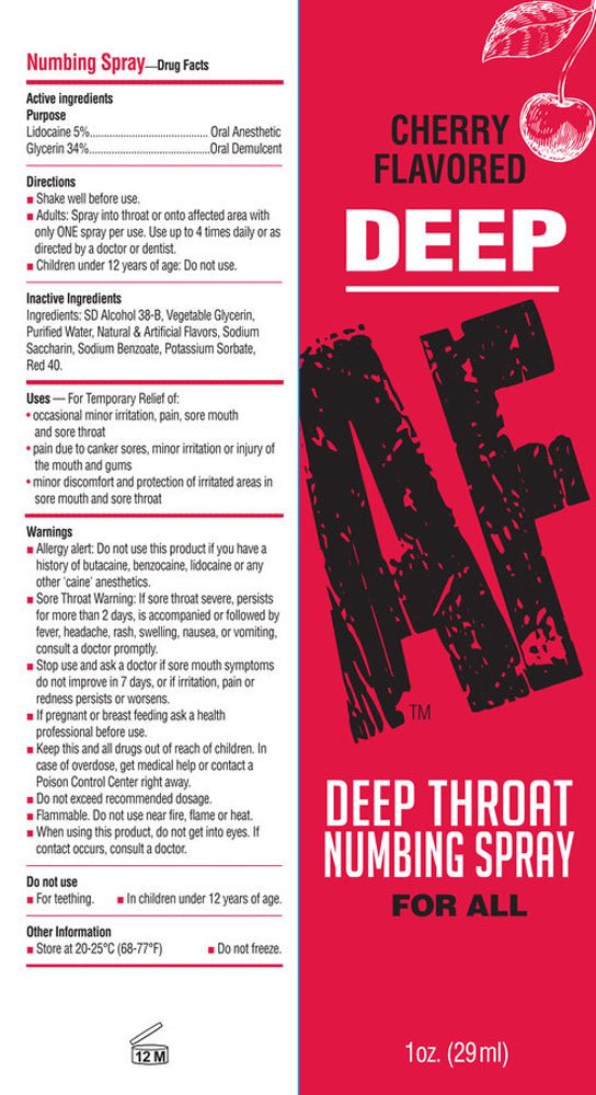 Little Genie Deep Af Deep Throat Numbing Spray - Cherry - 1 Fl. Oz.