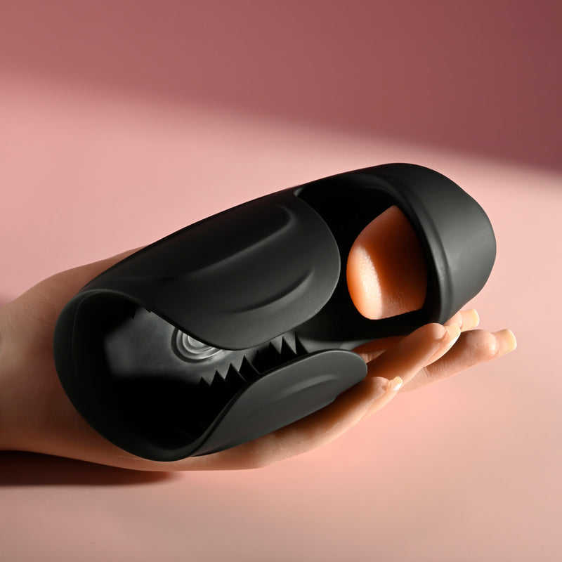 Evolved Novelties Lick The Tip Black - Automatic Stroker Masturbator - Canister Masturbation Cup