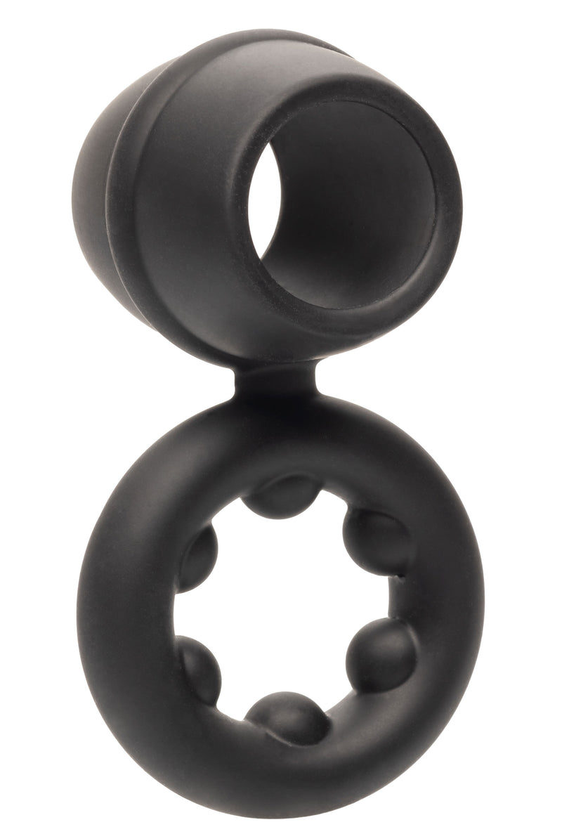 CalExotics Alpha Liquid Silicone Dual Support Magnum Ring - Black