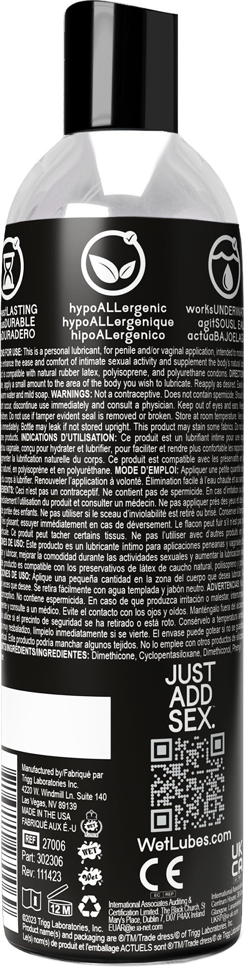 Wet Wet Platinum - Luxury Silicone Based Lubricant 8 Oz