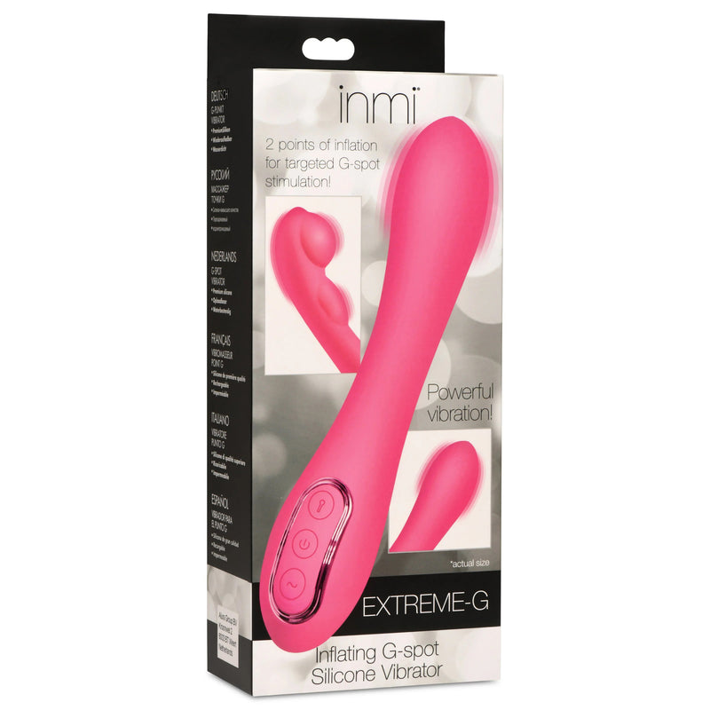 XR Brands Extreme-G Inflating G-Spot Silicone Vibrator - Pink