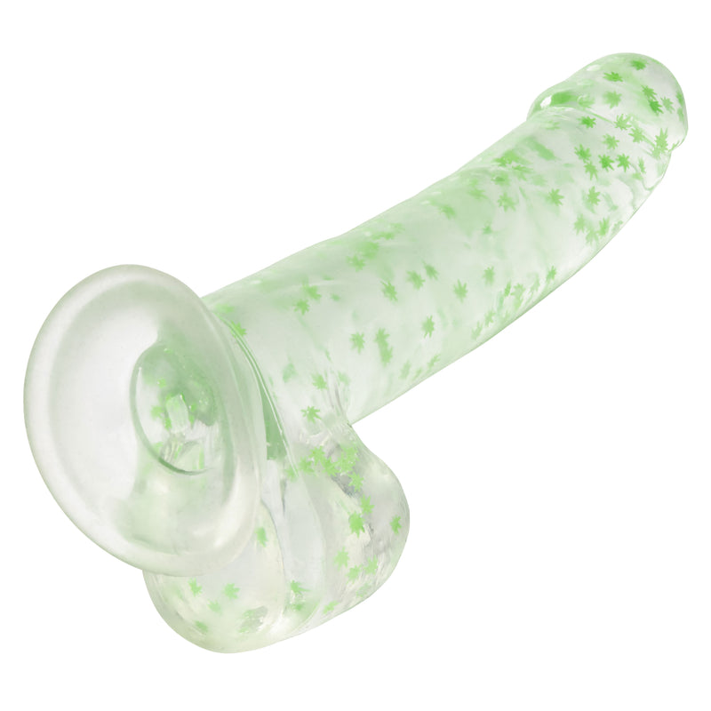 CalExotics Naughty Bits I Leaf Dick Glow-in-the-Dark Weed Leaf Dildo - Glow in the Dark