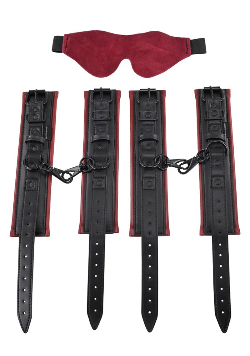 Sportsheets Saffron Under the Bed Restraint System - Black/red
