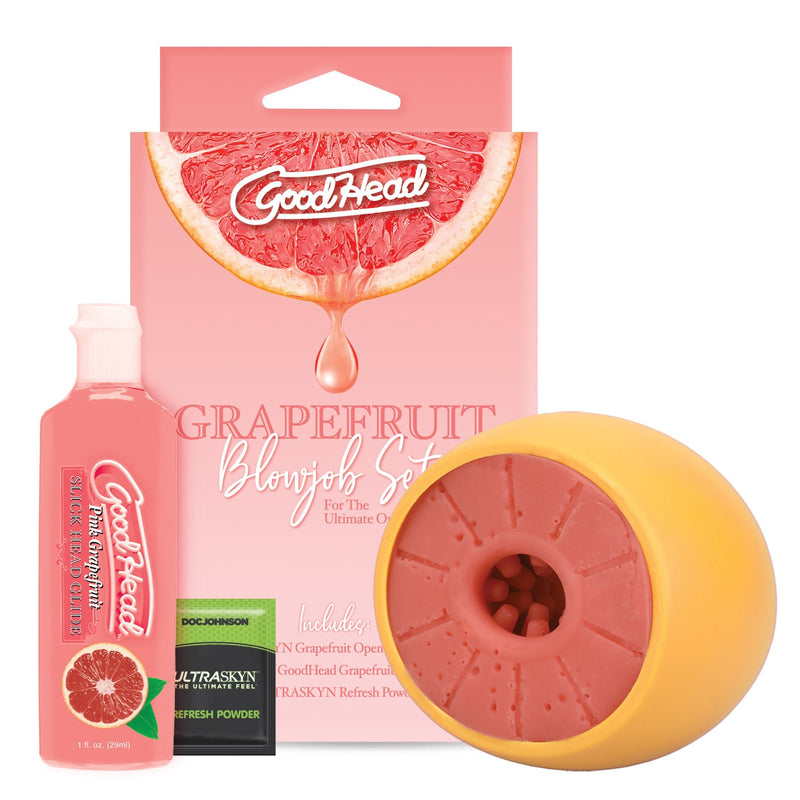 Doc Johnson Goodhead - Grapefruit Blowjob Set - Yellow/pink