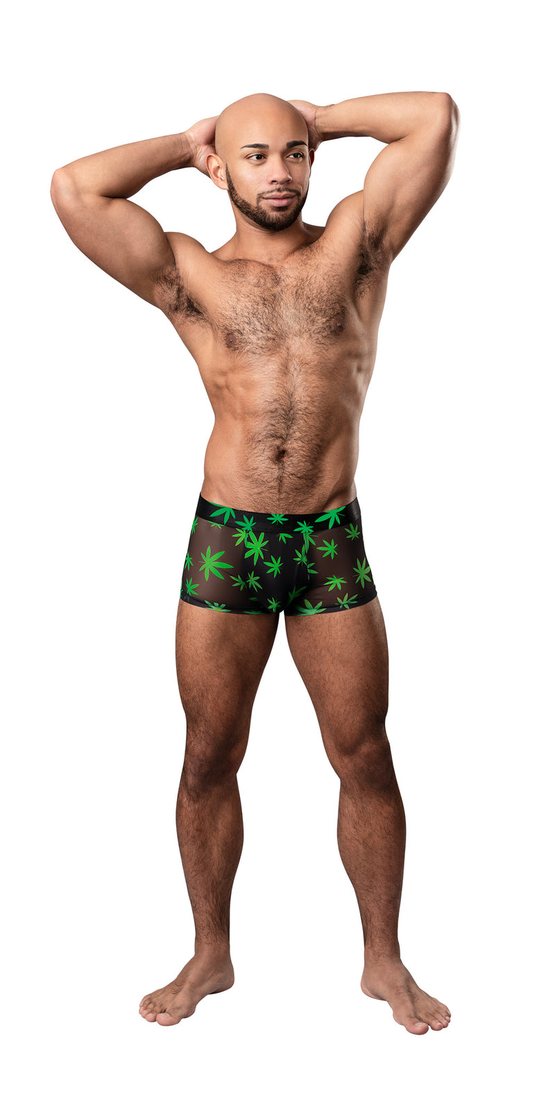 Male Power Hazy Dayz - Pouch Short - Small - Pot Leaf