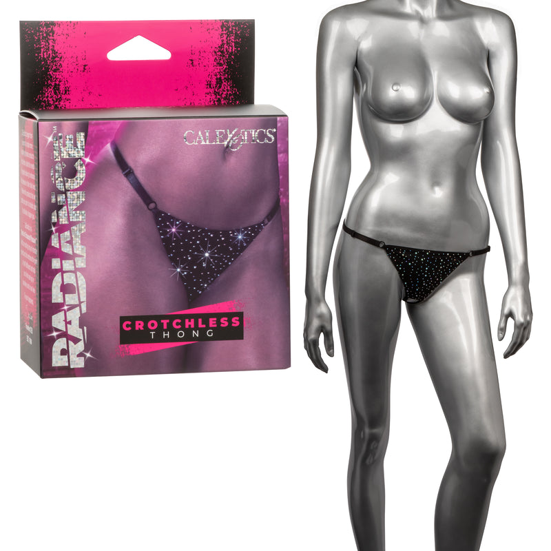 CalExotics Radiance Crotchless Thong - One Size - Black