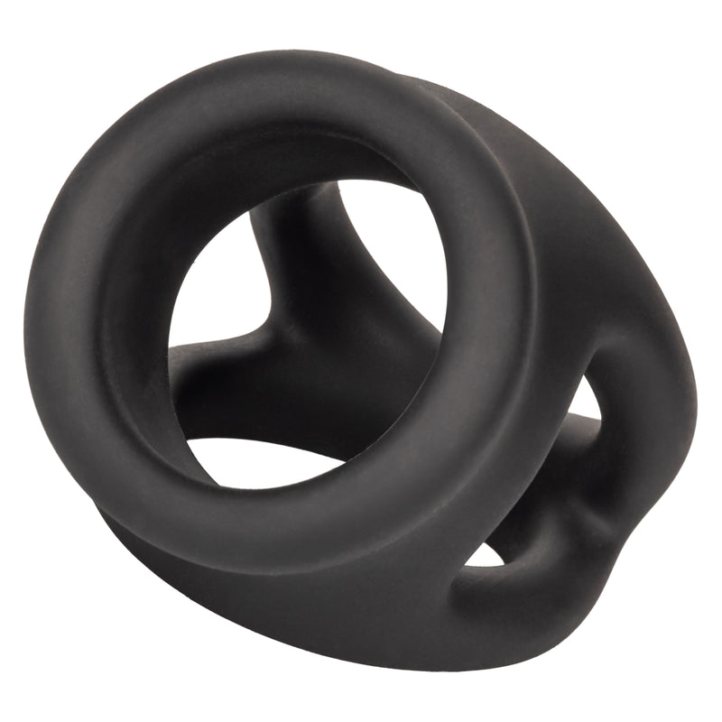 CalExotics Alpha Liquid Silicone Dual Cage and Ring - Black Ring - Black