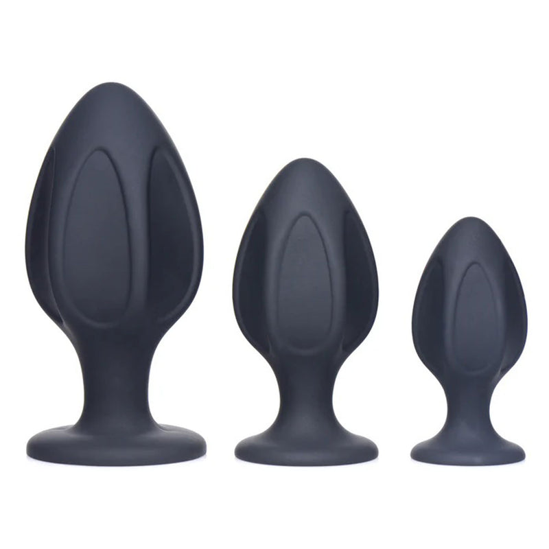 XR Brands Triple Juicers Silicone Anal Trainer Set - Black