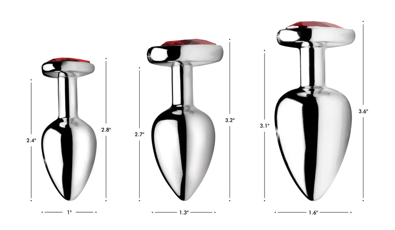 XR Brands Red Heart Gem Anal Plug Set