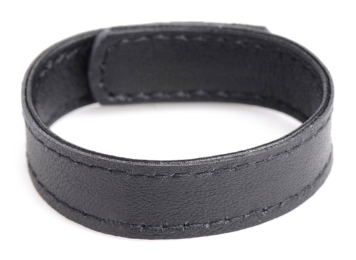 "Leather and Velcro Cock Ring - Black STR-AG846-BLK"