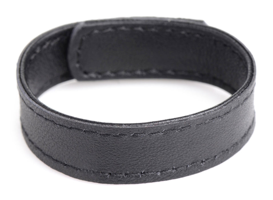 "Leather and Velcro Cock Ring - Black STR-AG846-BLK"
