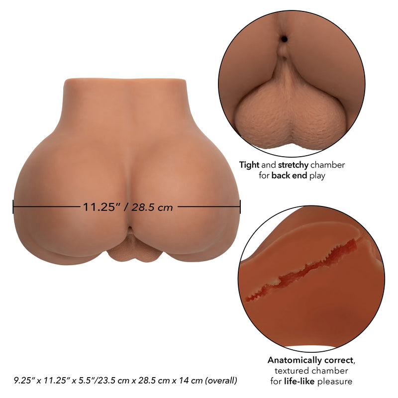 CalExotics Stroke It Bottom Banger - Brown - Stroker Masturbator - Realistic Body Part Stroker
