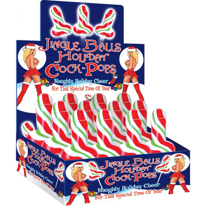 Hott Products Jingle Balls Holiday Cock Pop - 12 Piece Display