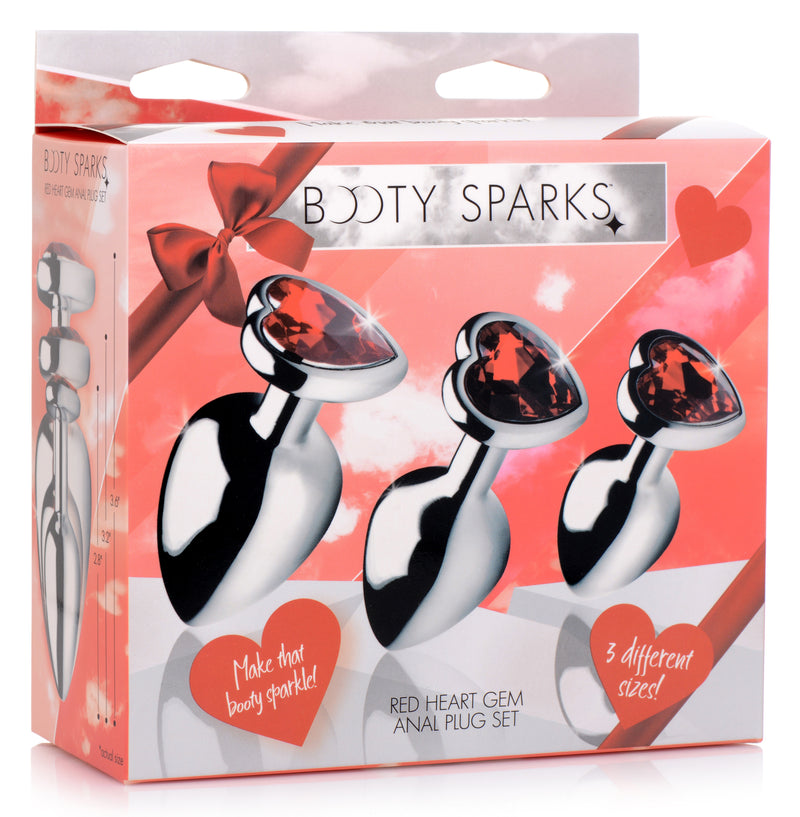 XR Brands Red Heart Gem Anal Plug Set