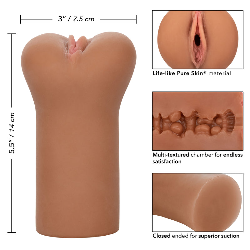 CalExotics Boundless Vulva - Brown - Stroker Masturbator - Realistic Pocket Pussy