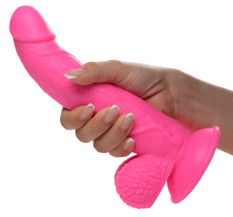 XR Brands Pop Pecker 7.5 Inch Dildo With Balls - Pink