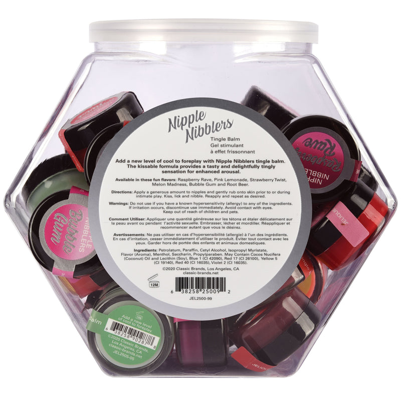 Jelique Products Nipple Nibblers Tingle Balm - 36 Pc. Bowl - 3gm Jars Assorted