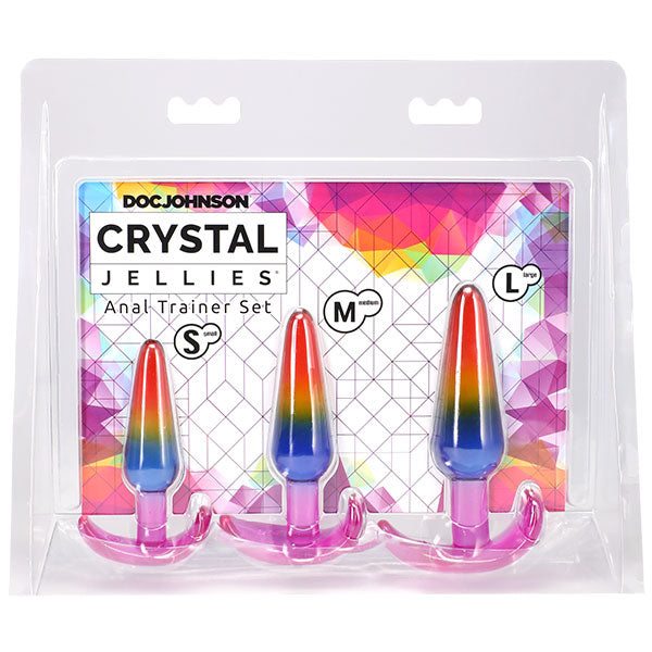 Doc Johnson Crystal Jellies - Anal Trainer Set - Rainbow