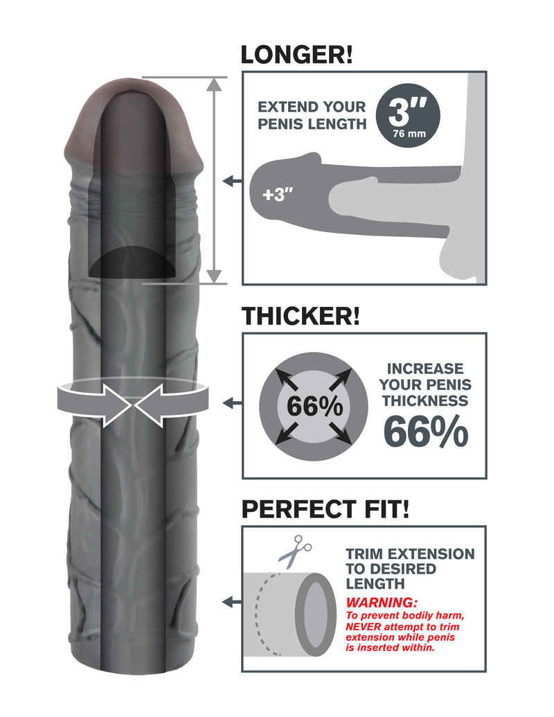 Pipedream Fantasy X-Tension Mega 3-Inch Extension - Black