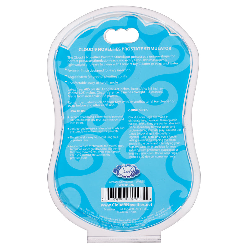Cloud 9 Novelties Prostate Stimulator Kit White W/c Rings